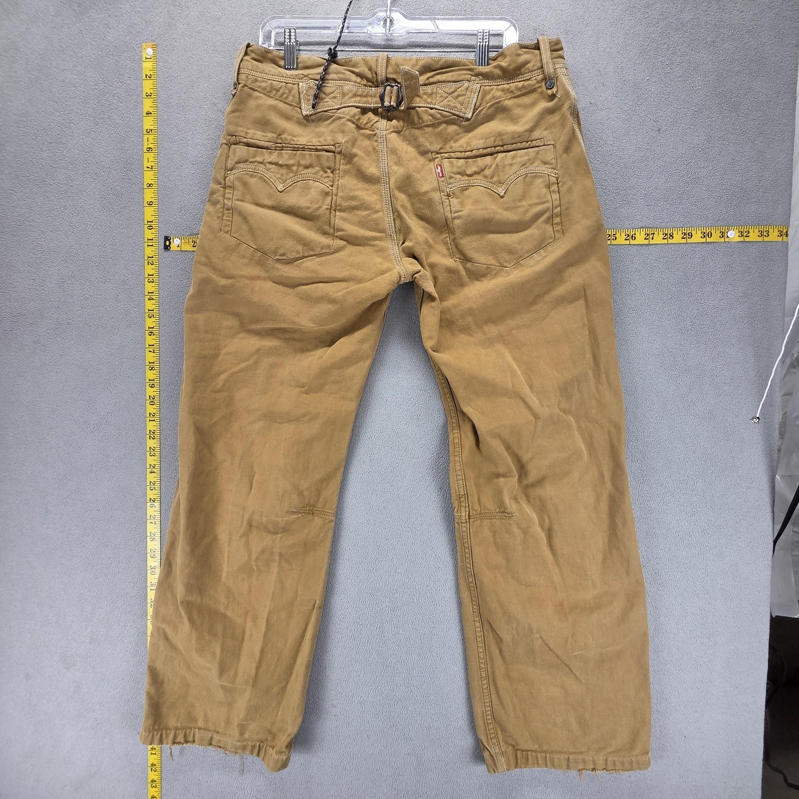 Vintage Levis Workwear Pants Mens Brown Engineered Buckle Back Fits 34x30
